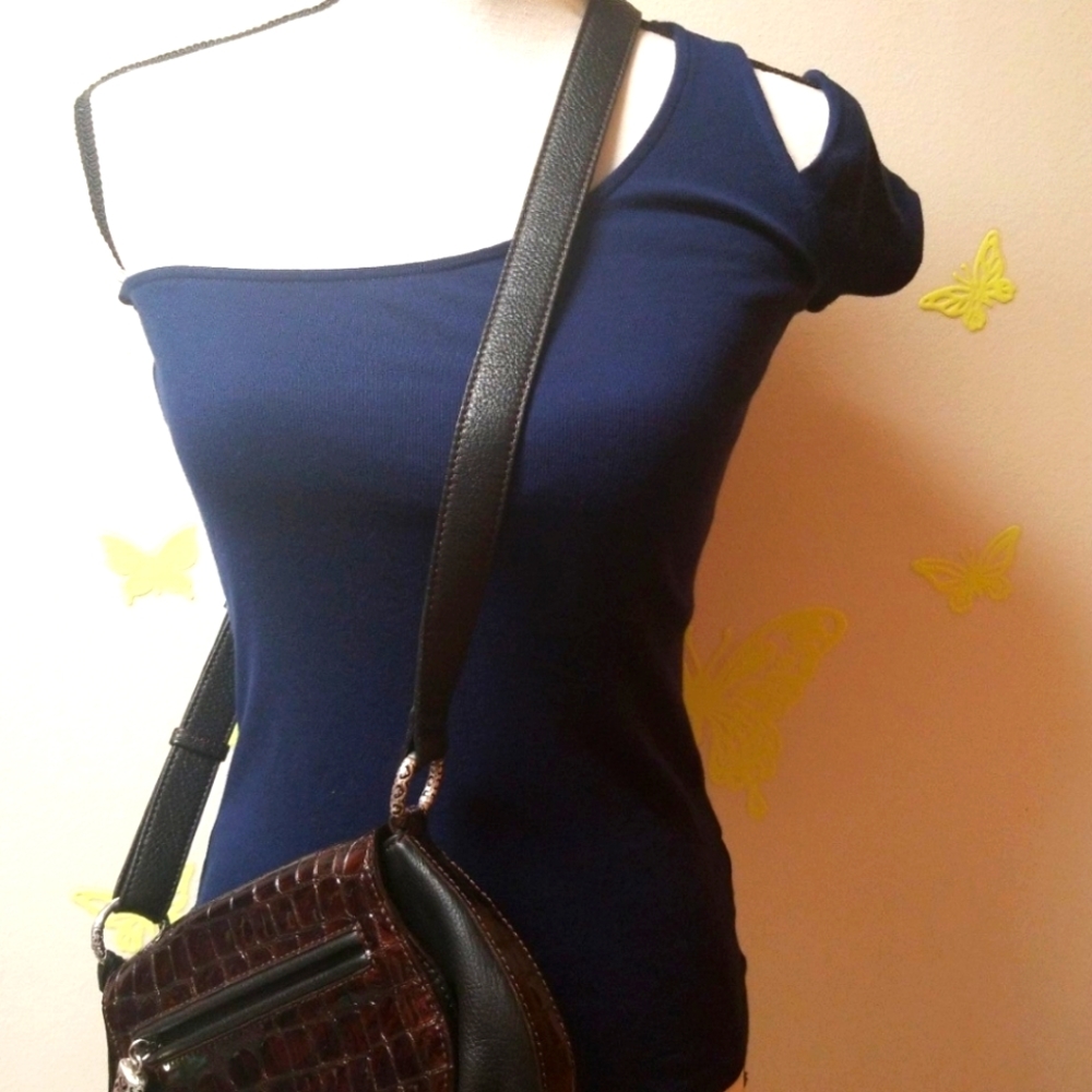 Splendid one shoulder navy modal cotton top small New